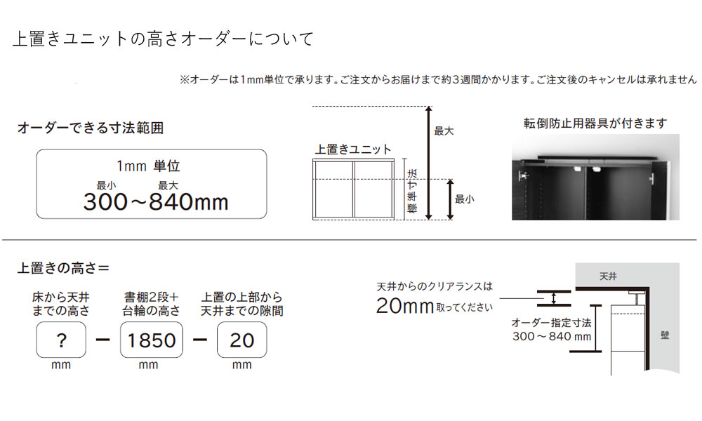 p48高さオーダーについて