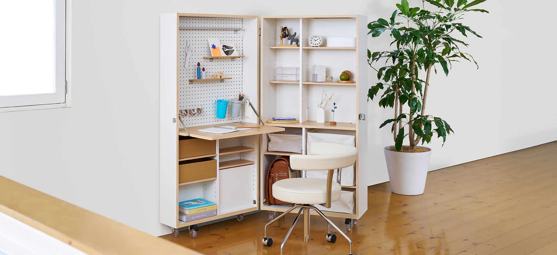 収納できる折りたたみ式ホビーデスク MODELLO（モデーロ） ホワイト